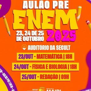 Coordenação Municipal da Juventude realiza Aulão Pré-ENEM 2025 em Mairi
