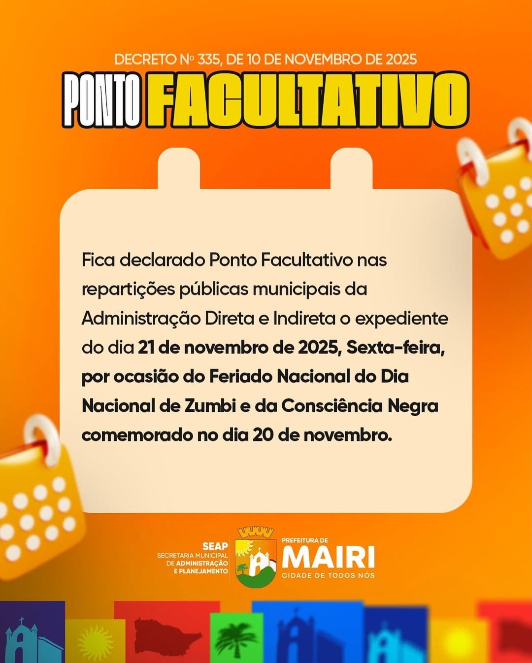 Ponto Facultativo – 21 de Novembro de 2025