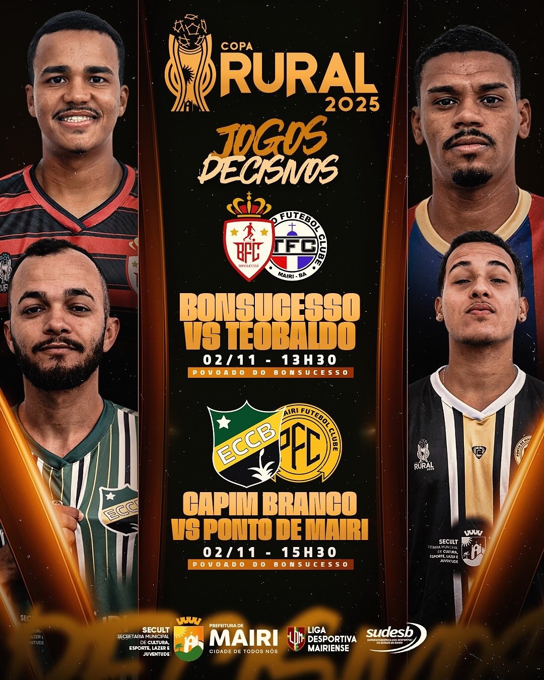Copa Rural 2025: Jogos decisivos movimentam Bonsucesso no domingo.