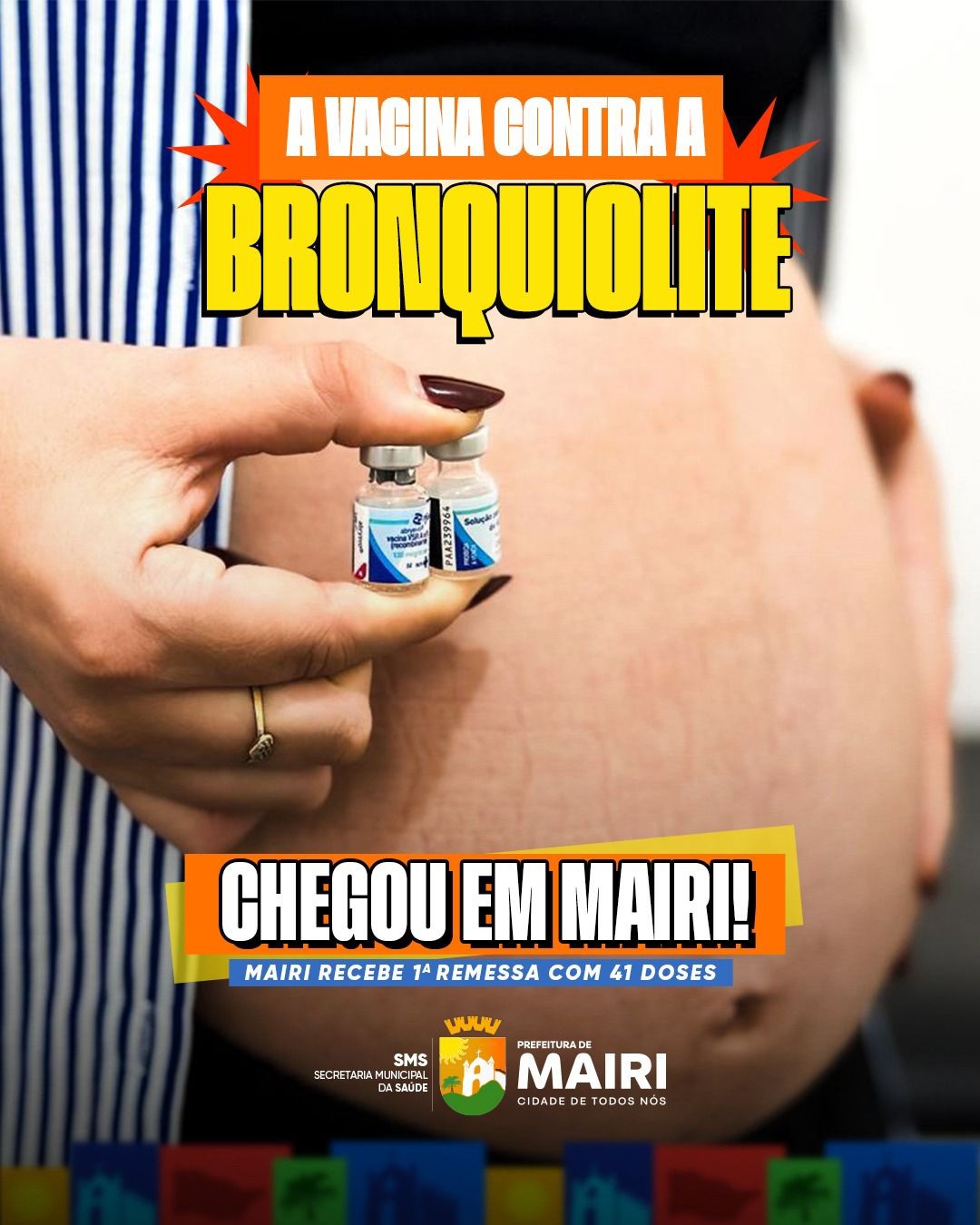 É novidade: vacina contra a bronquiolite chega a Mairi e primeiras doses já foram aplicadas
